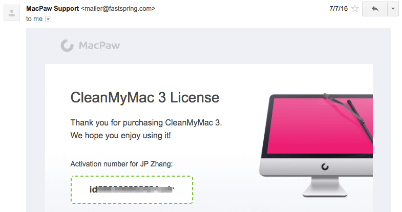 license clean my mac 3
